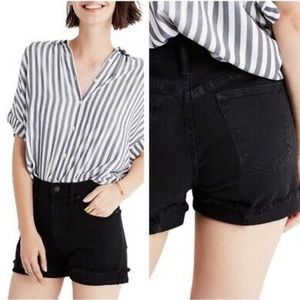 Madewell High Rise Black Jean Short